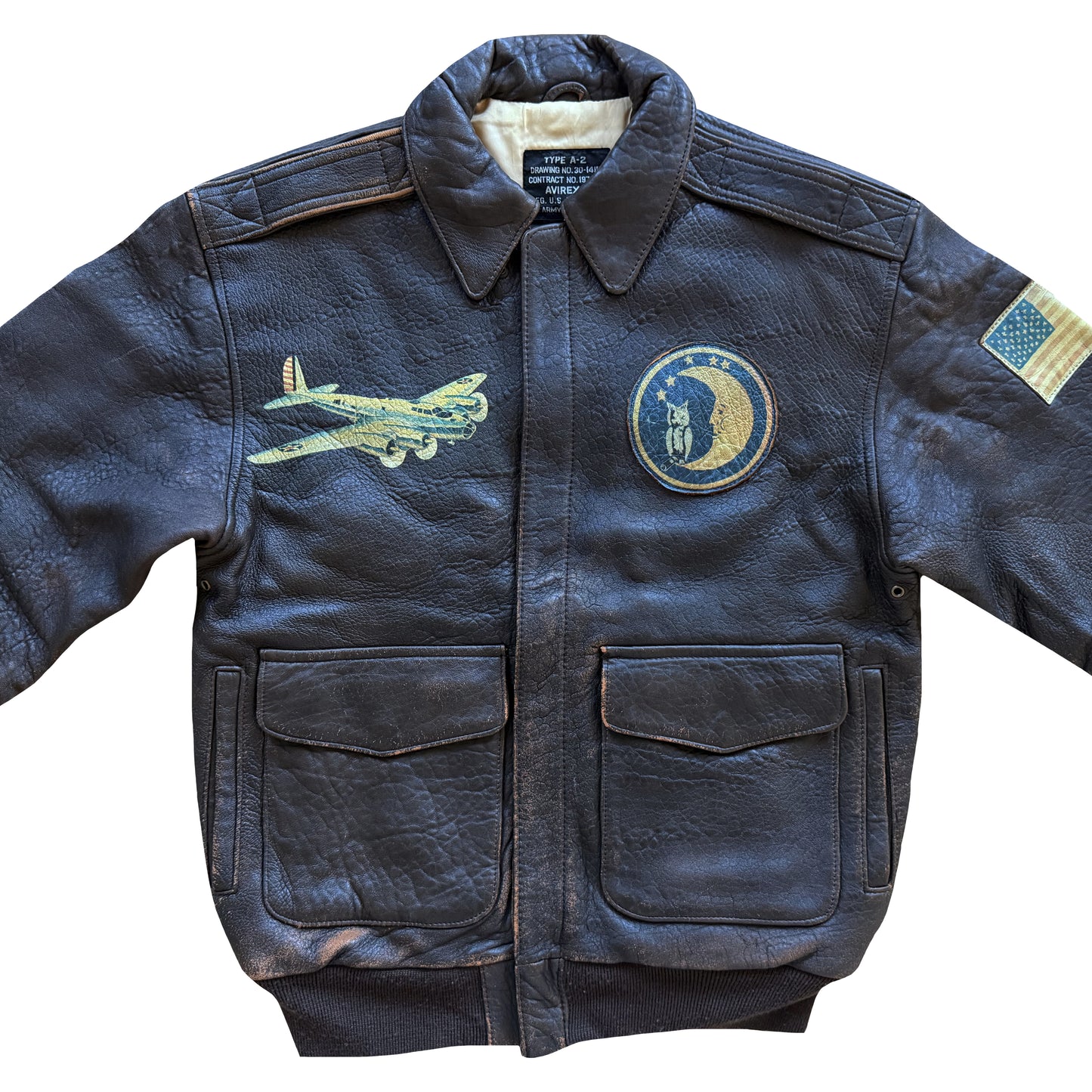 Avirex 'Sleepy-Time Gal' A2 Leather Flight Jacket - XS / S