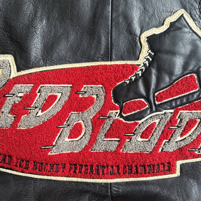 Avirex 'Russian Ice Hockey' Leather Varsity Jacket - S