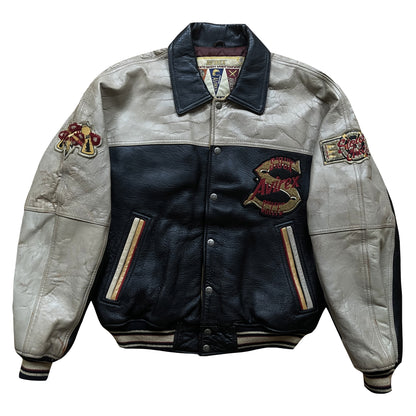 Avirex 'Sioux Chiefs' Leather Varsity Jacket - M