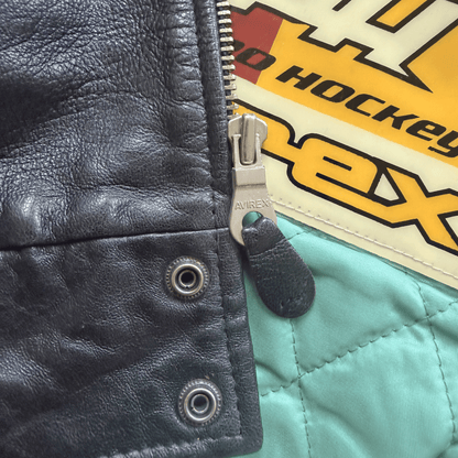 Avirex 'Sonic Squad' Leather Varsity Jacket - L