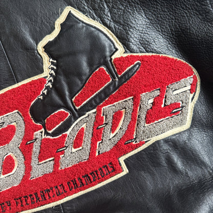 Avirex 'Russian Ice Hockey' Leather Varsity Jacket - S