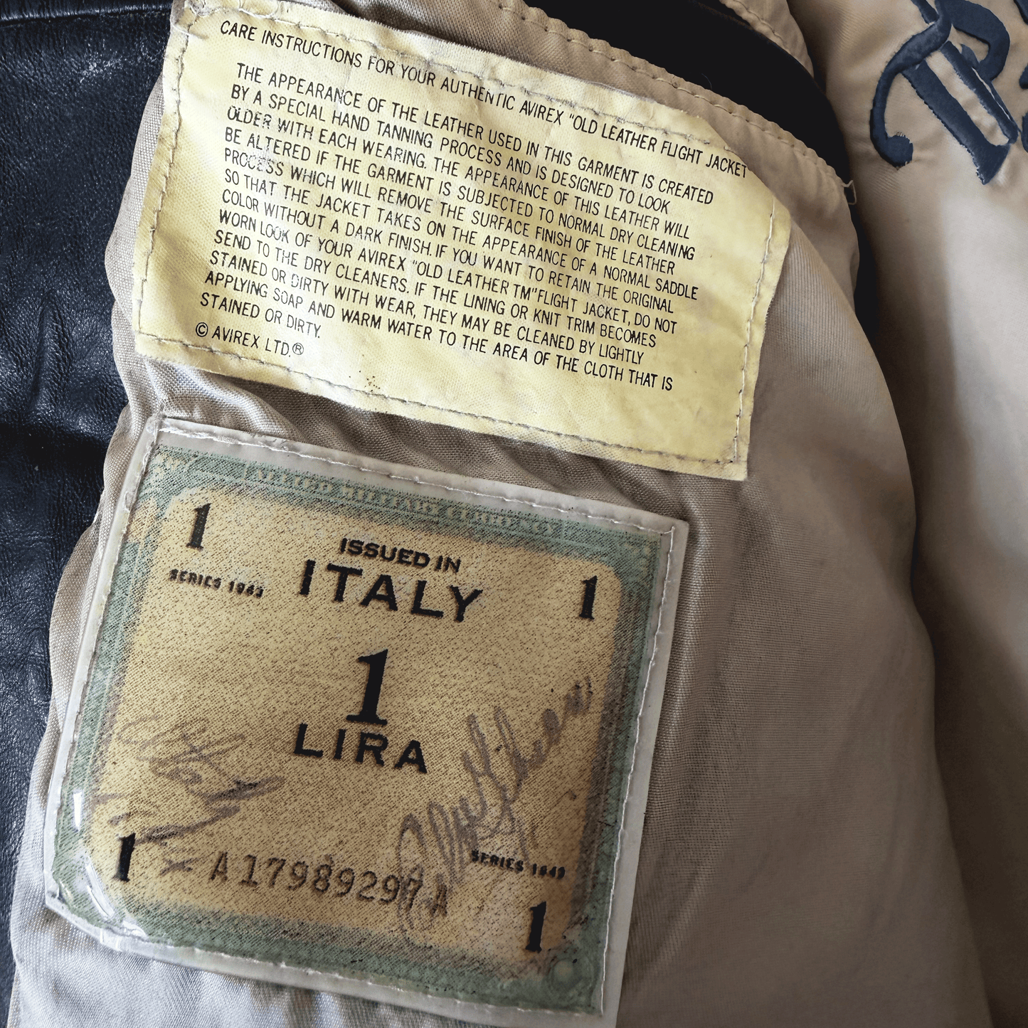 Avirex 1990 'Alpha Jet' A2 Leather Flight Jacket - L