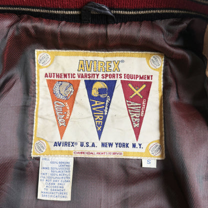 Avirex 'Russian Ice Hockey' Leather Varsity Jacket - S