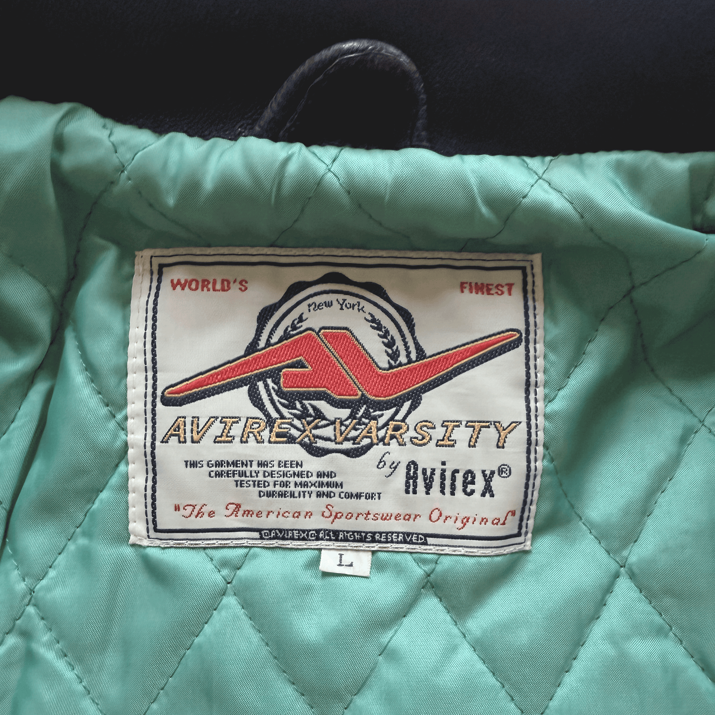 Avirex 'Sonic Squad' Leather Varsity Jacket - L