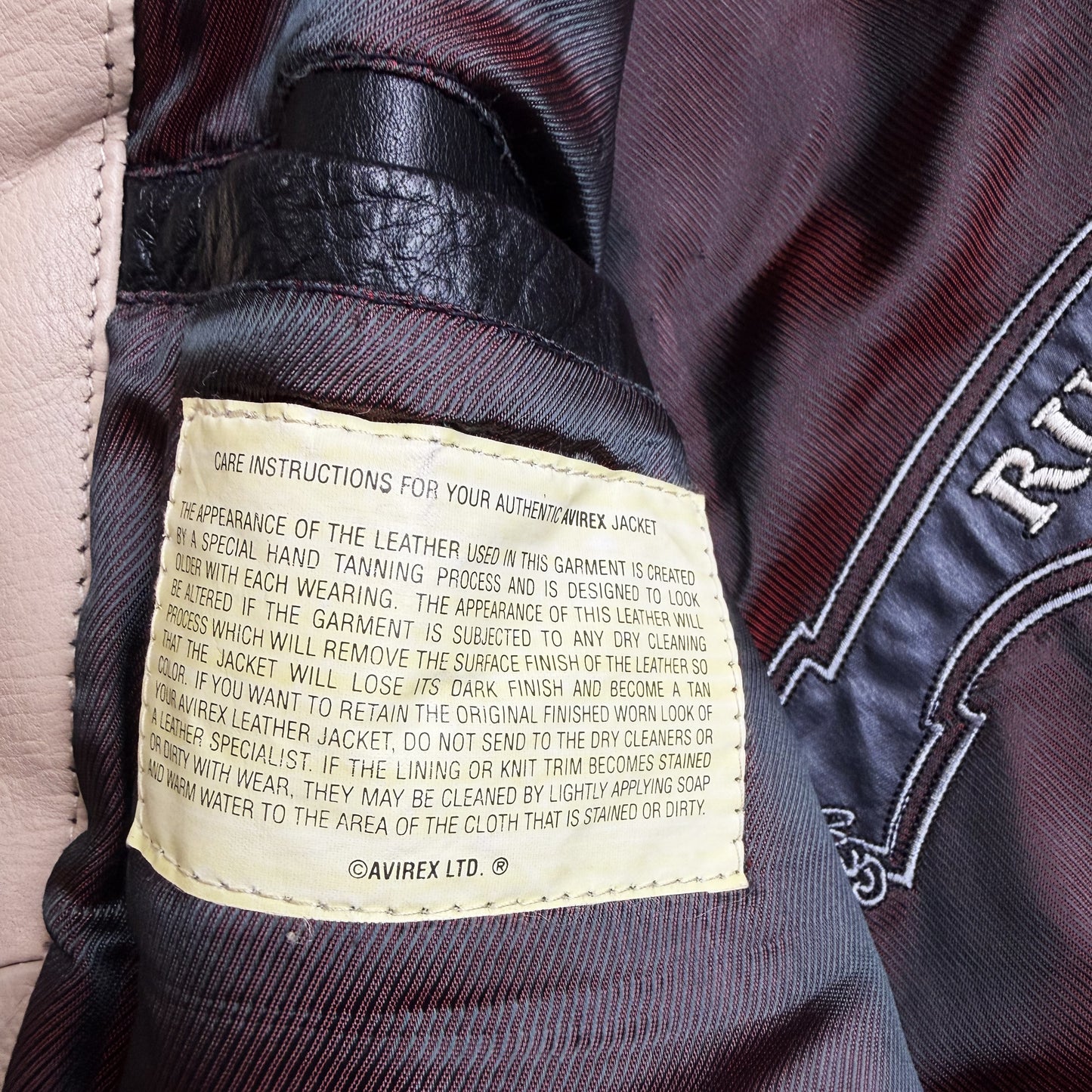 Avirex 'Russian Ice Hockey' Leather Varsity Jacket - S