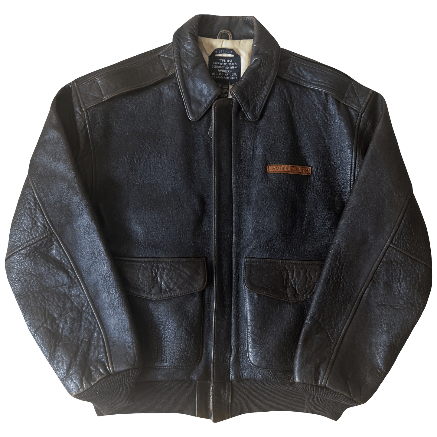 Avirex 'My Aim Is True' 1989 A2 Leather Flight Jacket - M / L