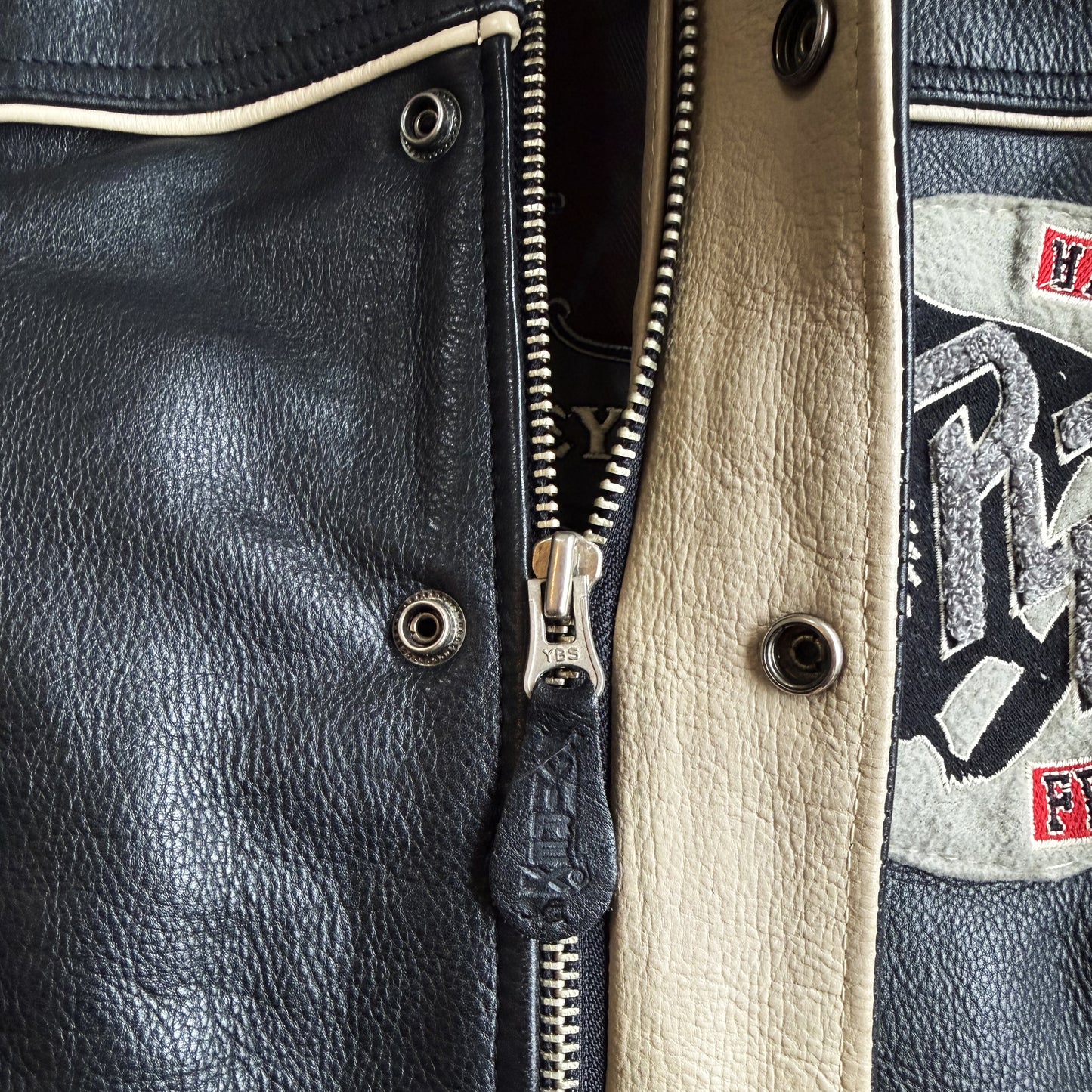 Avirex 'Russian Ice Hockey' Leather Varsity Jacket - S