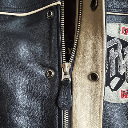 Avirex 'Russian Ice Hockey' Leather Varsity Jacket - S