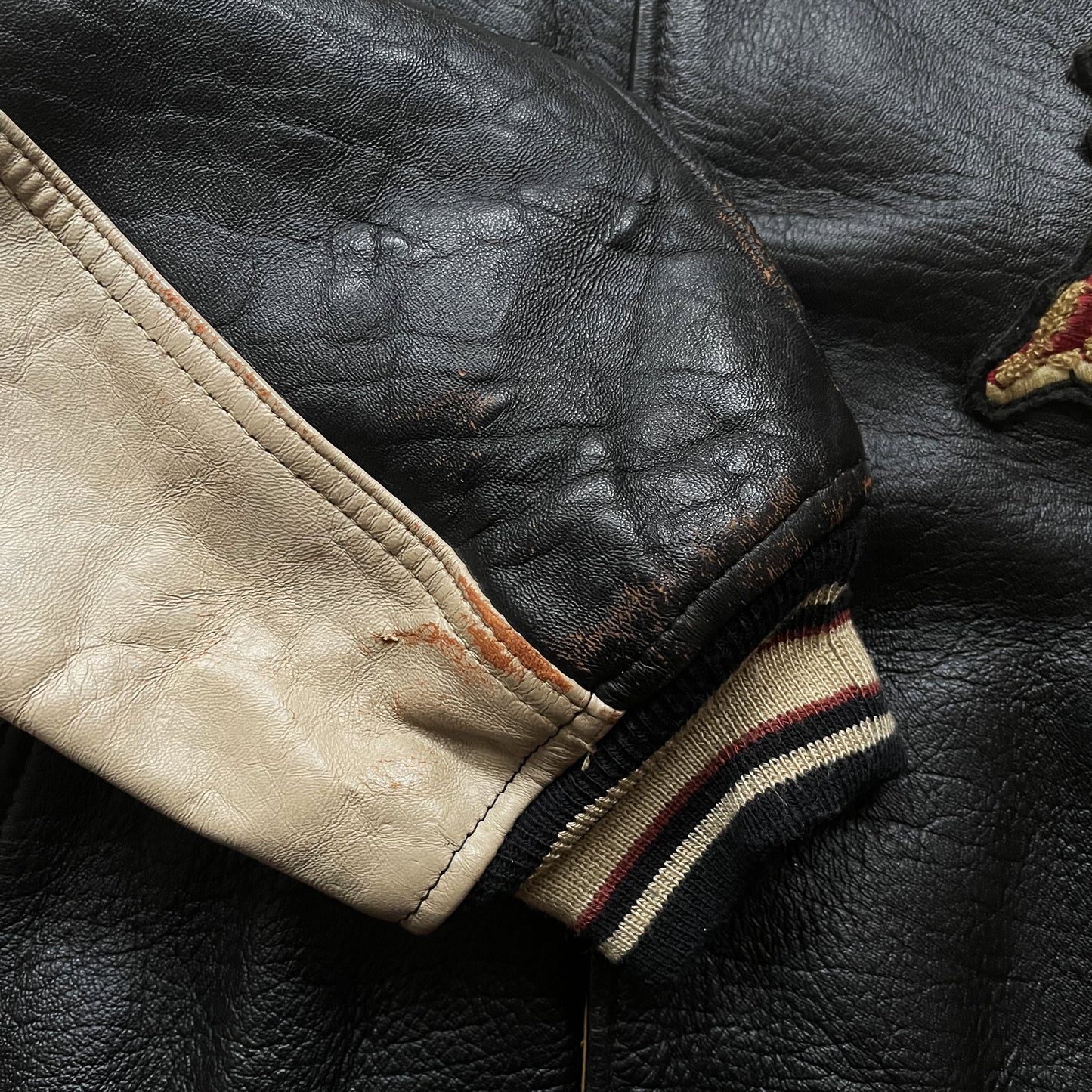 Avirex 'Sioux Chiefs' Leather Varsity Jacket - M