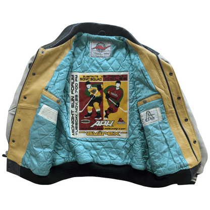 Avirex 'Sonic Squad' Leather Varsity Jacket - L