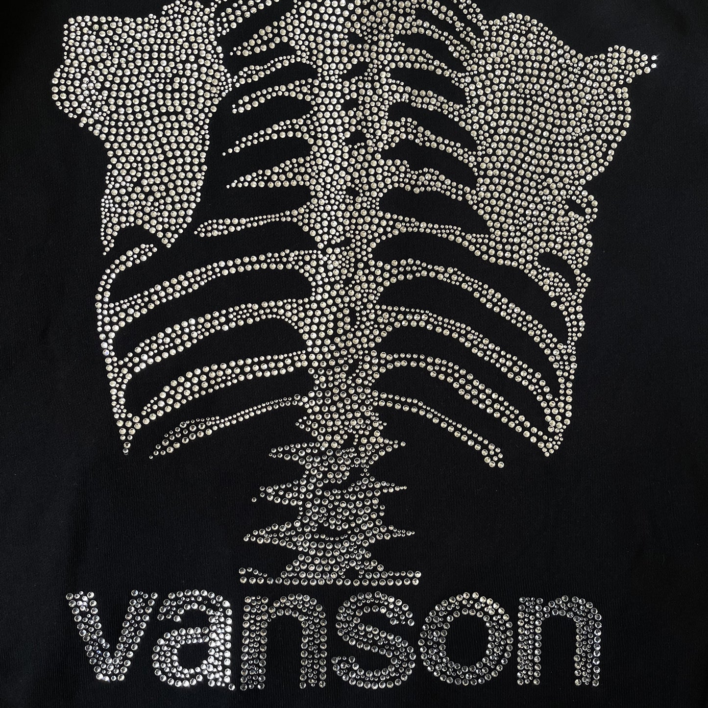 Vanson Leathers 50th Anniversary Rhinestone Skeleton Hoodie - XL