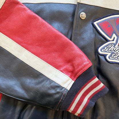 Avirex 'Red Axes' Leather Varsity Jacket - S