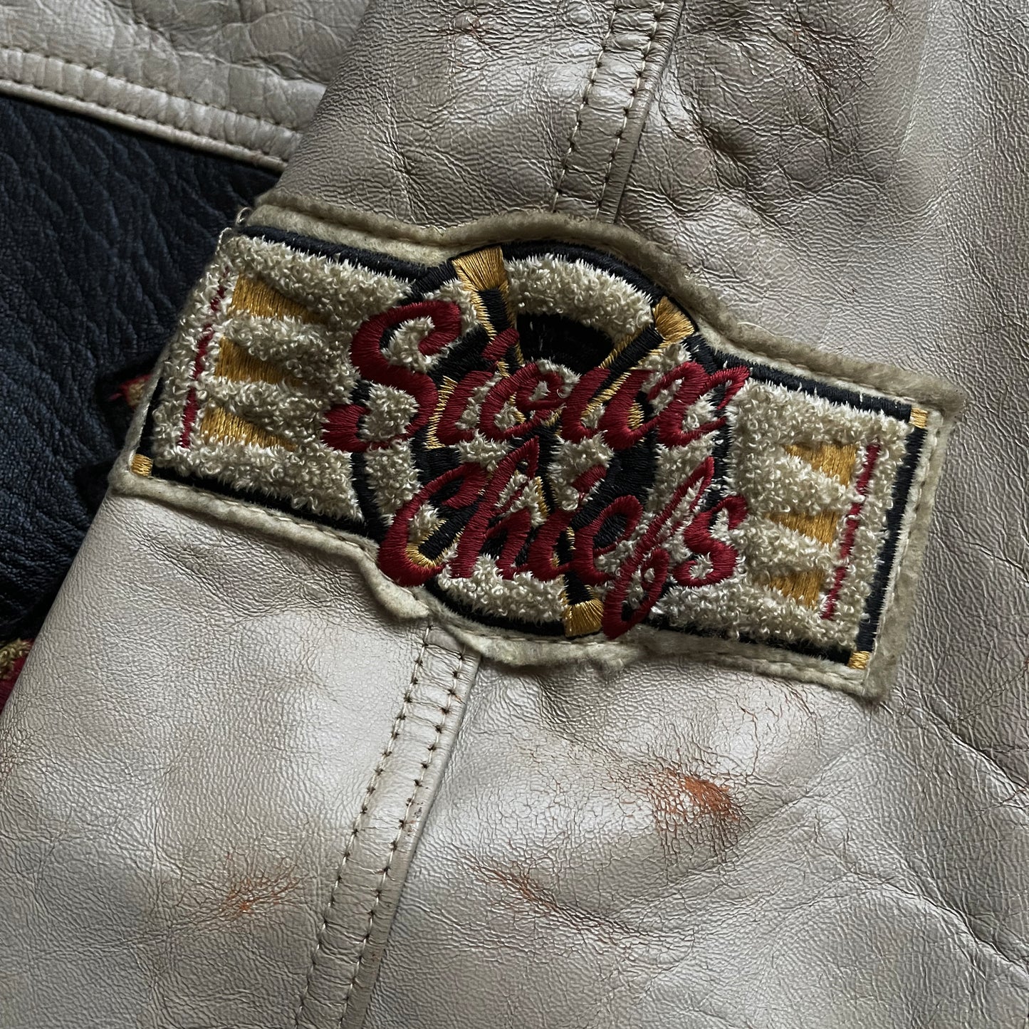 Avirex 'Sioux Chiefs' Leather Varsity Jacket - M