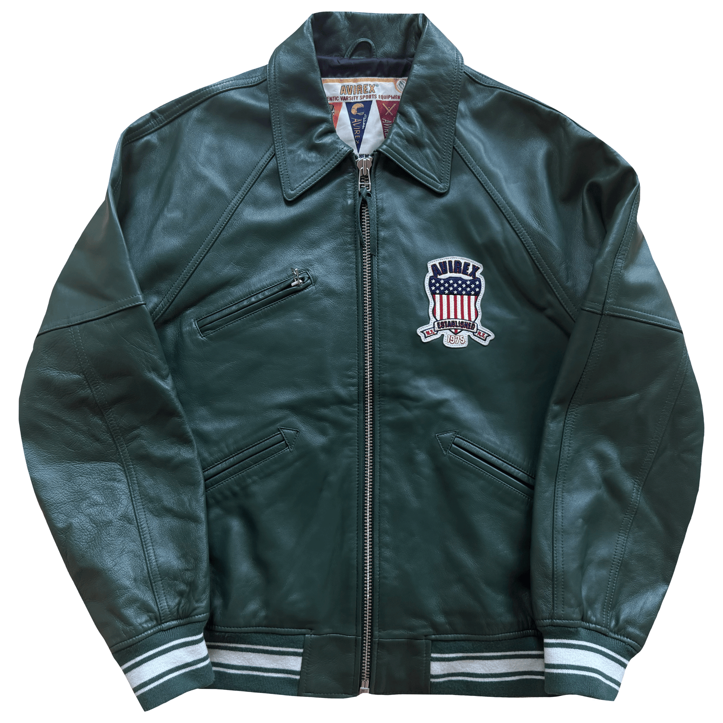 Avirex USA Signature Leather Varsity Jacket - L