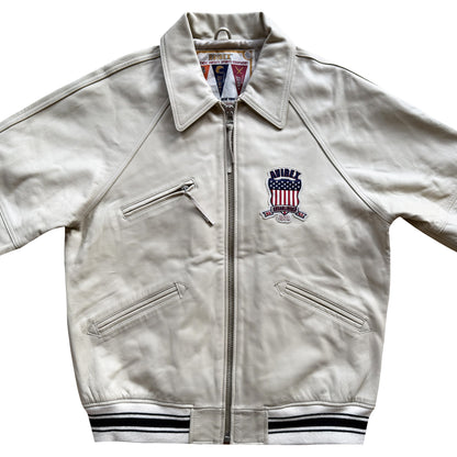 Avirex USA 'Icon' Leather Varsity Jacket - XL