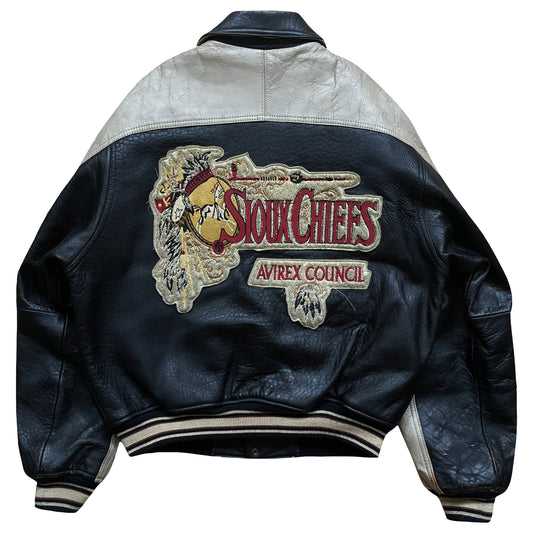 Avirex 'Sioux Chiefs' Leather Varsity Jacket - M