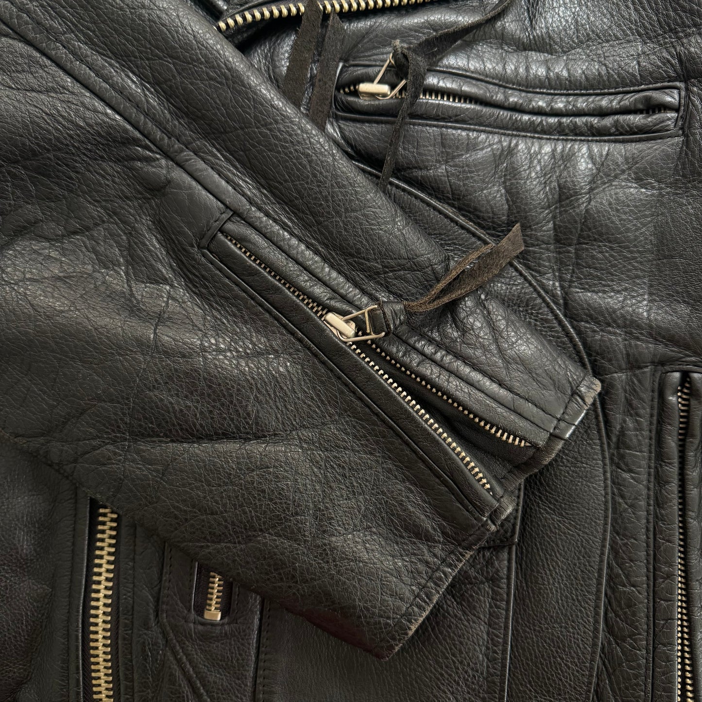 Avirex Howling Wolf Leather Biker Jacket - S