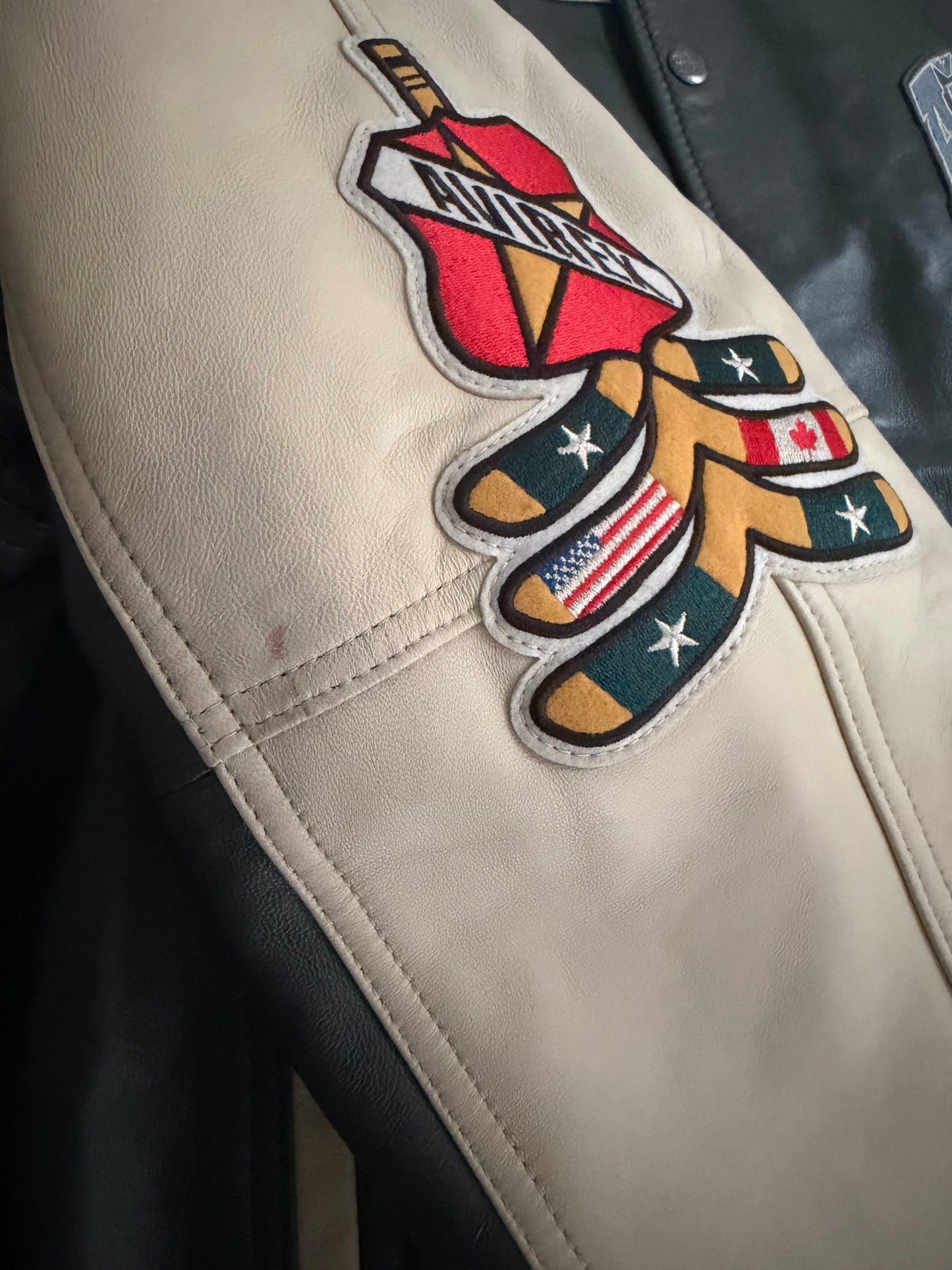 Avirex Wildbears Leather Varsity Jacket - XL