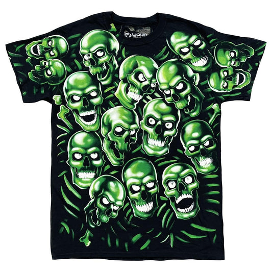 Liquid Blue Skull Pile T-Shirt