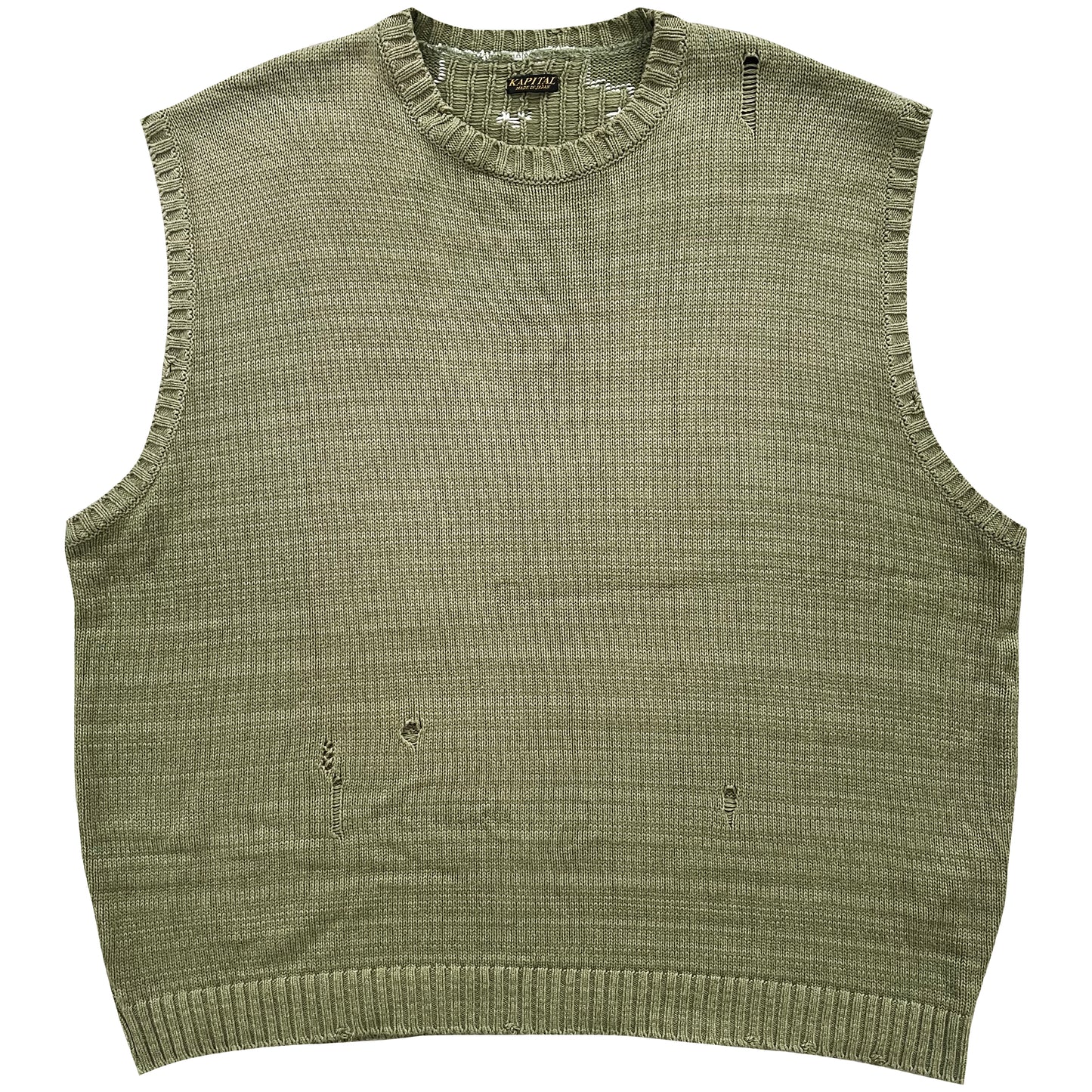 Kapital Skeleton Distressed Bone Knit Sweater Vest