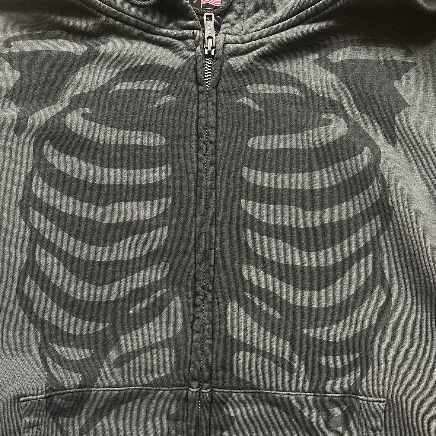 Vanson Leathers Distressed Skeleton Hoodie - L