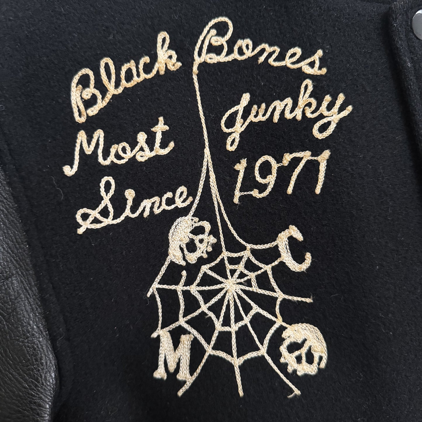 Whitesville 'Black Bones' Varsity Jacket - M