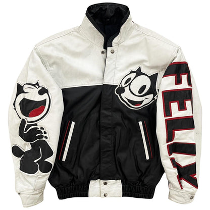 Felix The Cat Leather Bomber Jacket