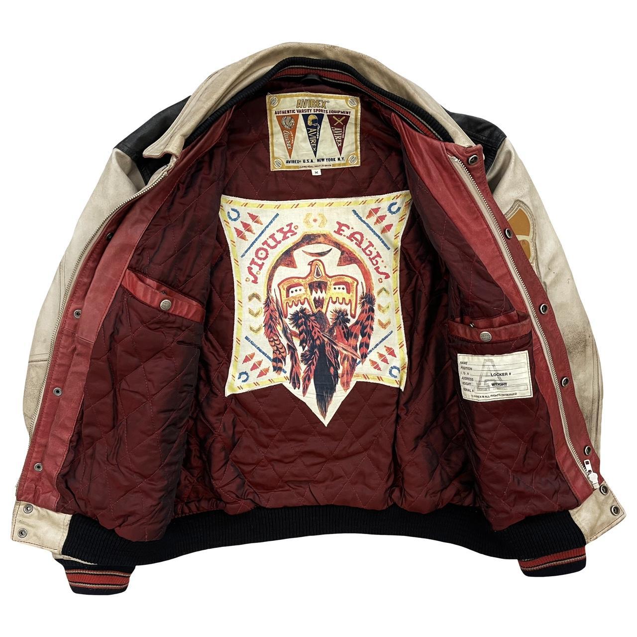 AVIREX Leather Sleeve Bomber Jacket - ブルゾン