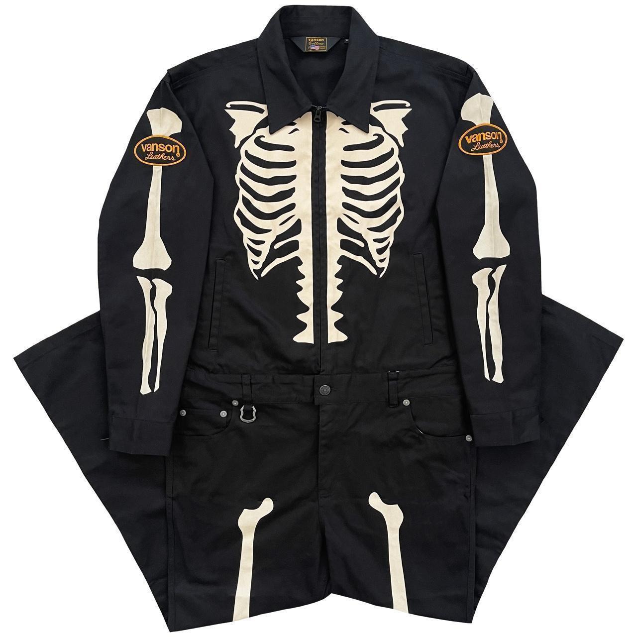 Vanson Leathers Skeleton Overalls - L